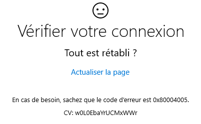 Voici l'erreur