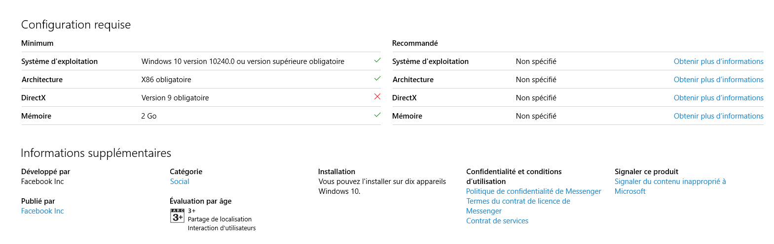 Version 9 (minimum?)  de DirectX exigée.