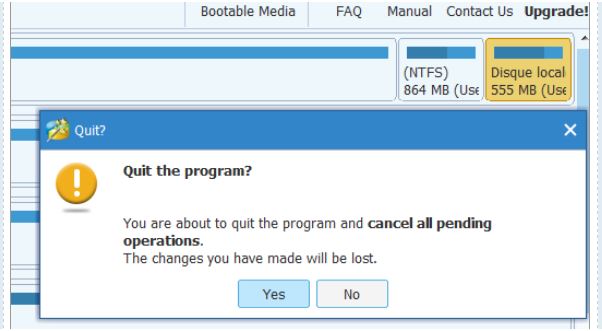 Capture-vous êtes sur le point de quitter MINITOOL, les changements seront perdus.JPG