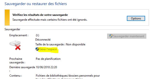 Capture-gérer l'espace pour supprimer des sauvegardes précédentes.JPG