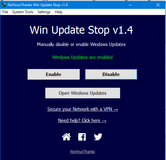 Capture-Version 1.4 de WInUpdateStop.PNG