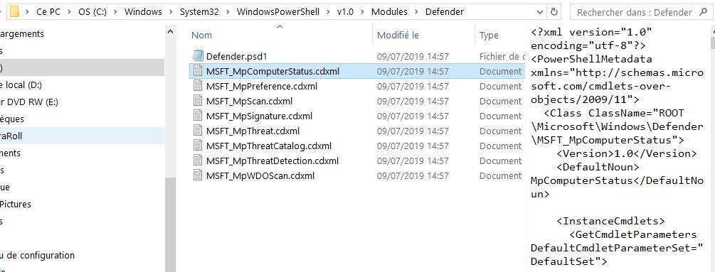Capture-statut defender MSFT dans system32.JPG