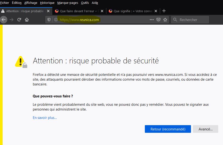 Capture-Risque de sécurité reunica.com.JPG