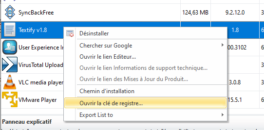 Capture-ouvrir ou exporter la clé de registre du logiciel par revouninstaller.PNG