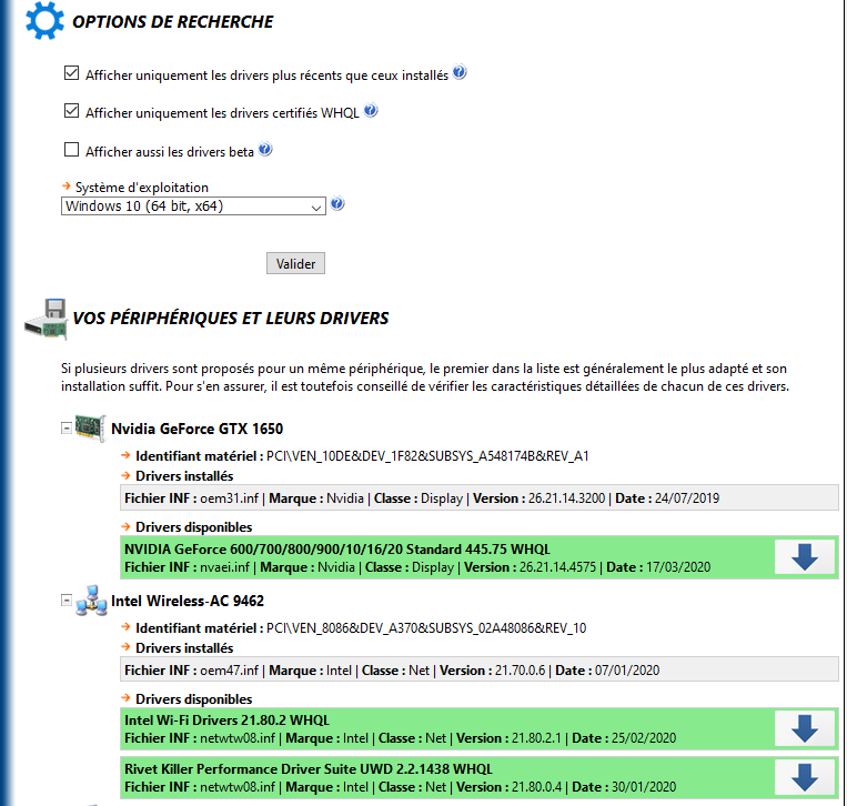 Capture-téléchargement pilotes non bêta en haut de chauqe ligne.PNG