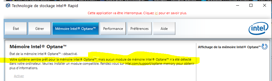Capture-aucun module Intel Optane selonTechnologie Intel.PNG