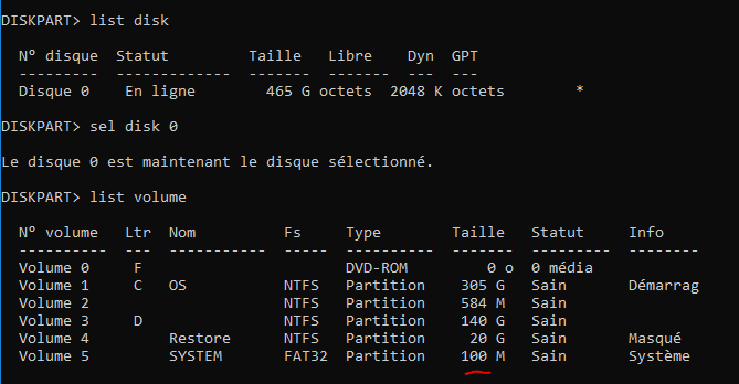 Capture-volume de démarrage normal dans diskpart.PNG