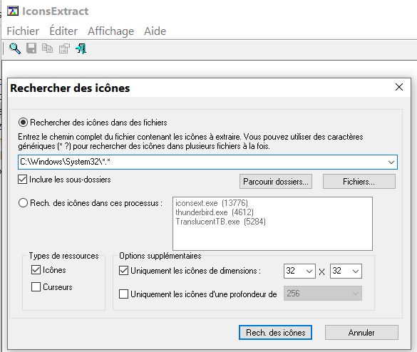 Capture-recherche des icönes dans IconsExtract.PNG